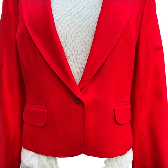 Pendleton Pure Virgin Wool Petite Red Cropped Blazer Size 10 - Picture 2 of 10